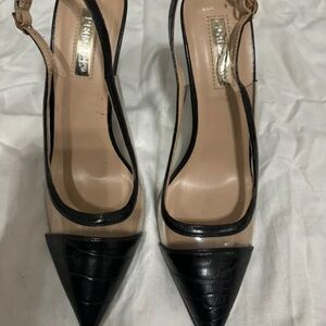 Primark Black Textured Pointed Heels